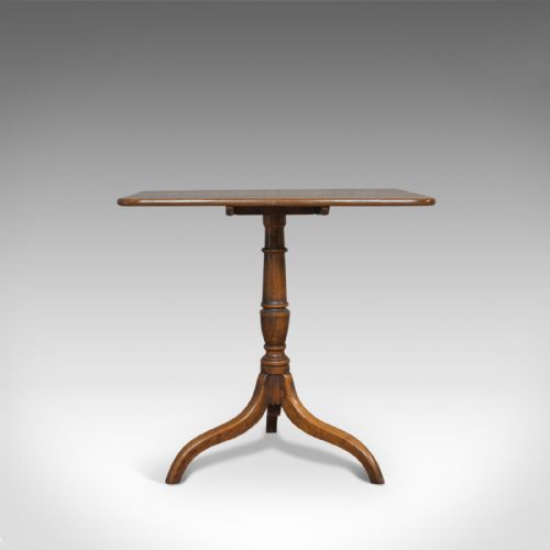 fig 2. Antique Tripod Table, English, Regency, Tilt-Top, Oak, Side, Circa 1830