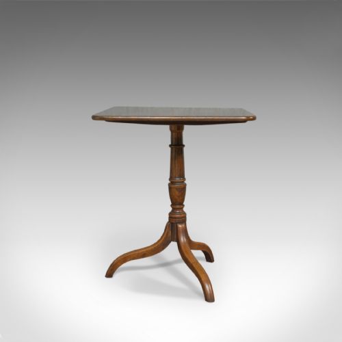 fig 3. Antique Tripod Table, English, Regency, Tilt-Top, Oak, Side, Circa 1830