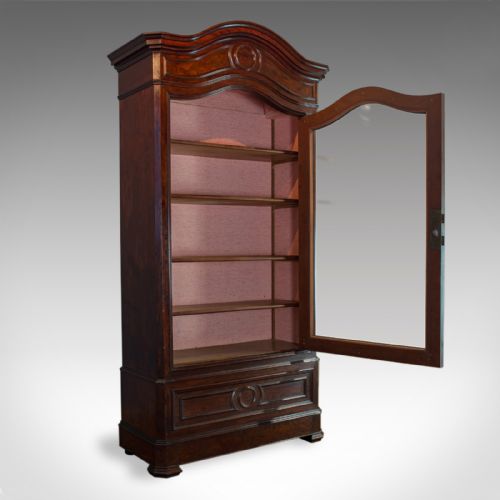 fig 2. Antique Display Cabinet, Victorian, Flame Mahogany Vitrine, Circa 1850