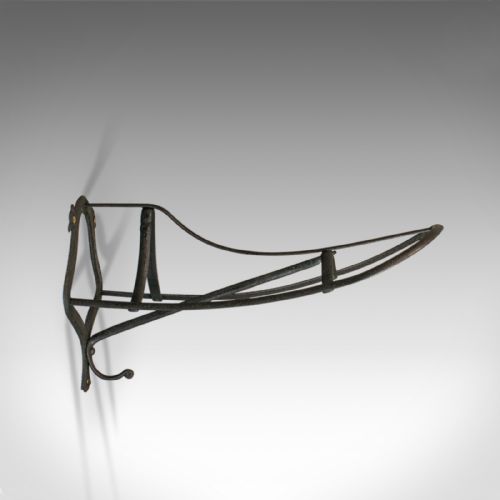 fig 2. Antique Saddle Rack, English, Victorian, Wall Mounted, Forged Iron, Circa 1900