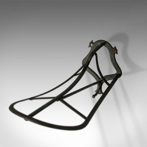 fig 3. Antique Saddle Rack, English, Victorian, Wall Mounted, Forged Iron, Circa 1900