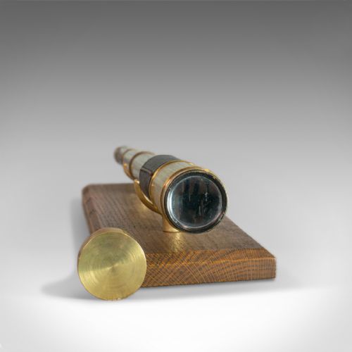 fig 4. Antique Pocket Telescope, Three Draw, Refractor, English, Victorian, Circa 1880
