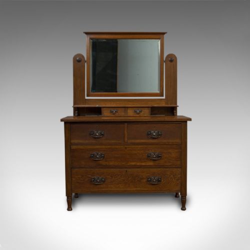 Antique Dressing Table, Ray and Miles, Edwardian, Oak, Vanity Chest, Circa 1910