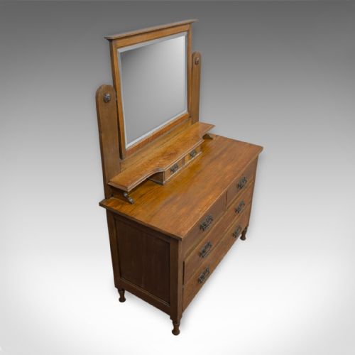 fig 4. Antique Dressing Table, Ray and Miles, Edwardian, Oak, Vanity Chest, Circa 1910