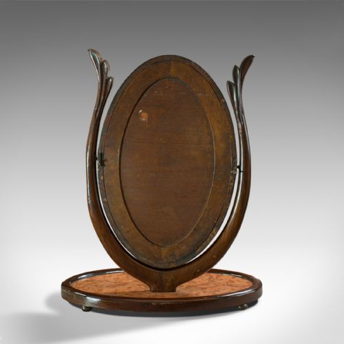 fig 3. Antique Platform Mirror, Regency, Mahogany, Vanity, Toilet, Swing, Circa 1830