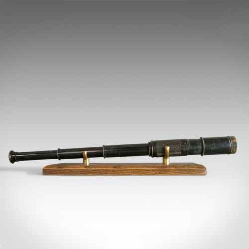 fig 2. Antique Pocket Telescope, Three Draw, Refractor, English, Edwardian, Circa 1910