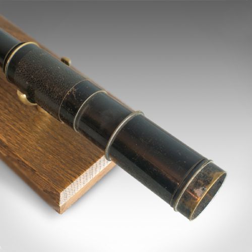 fig 4. Antique Pocket Telescope, Three Draw, Refractor, English, Edwardian, Circa 1910