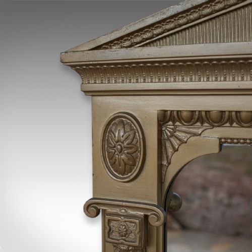 VERY LARGE ANTIQUE OVERMANTEL MIRROR 230X1895CM 7'5X6'2 CLASSICAL C1850 - ADDITIONAL PHOTO 4