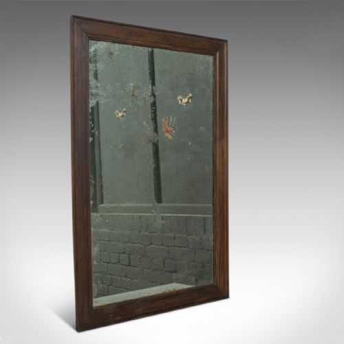 fig 1. Antique Wall Mirror, English, Victorian, Distressed, Oak, Circa 1850
