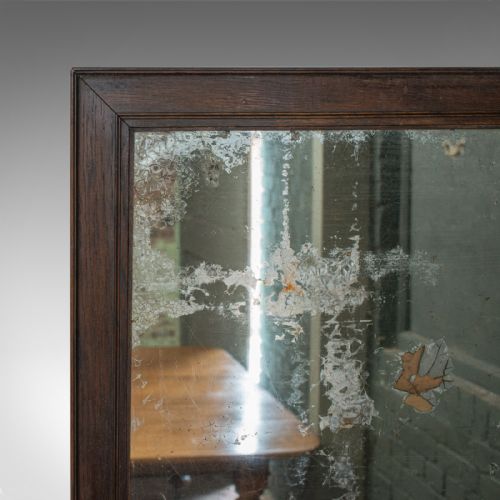 fig 2. Antique Wall Mirror, English, Victorian, Distressed, Oak, Circa 1850