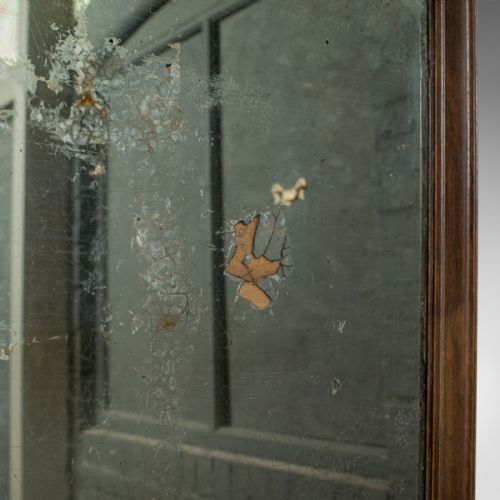 fig 3. Antique Wall Mirror, English, Victorian, Distressed, Oak, Circa 1850