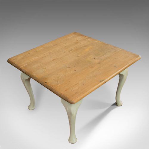 fig 4. Antique Dining Table, Square, Pine, Mahogany, Country Kitchen, Seats Four c.1900