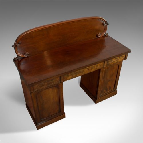 fig 4. Antique Pedestal Sideboard, English, Mahogany, Dresser, Victorian, Circa 1850