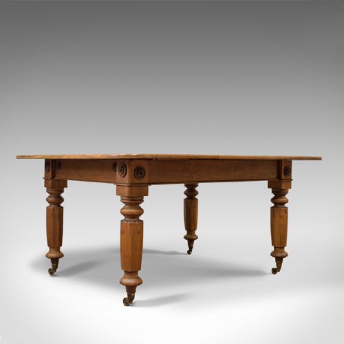 Antique Dining Table, English, Victorian, Oak, Country Kitchen, Seats Six, C1880