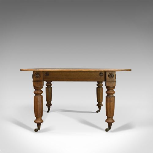 fig 4. Antique Dining Table, English, Victorian, Oak, Country Kitchen, Seats Six, c1880
