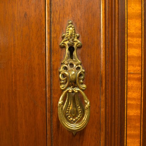 fig 4. Antique Mirrored Wardrobe, English, Edwardian, Mahogany, Boxwood, Circa 1910