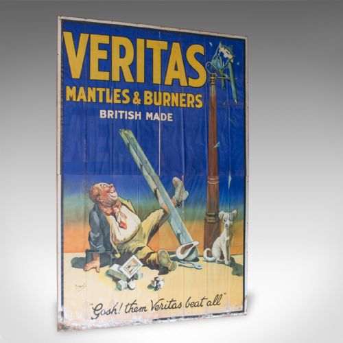 Very Large Antique Advertisement Poster, Veritas, Lithograph, John Hassall C1920