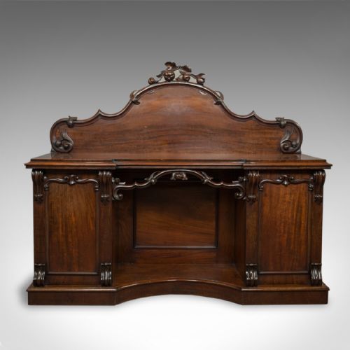 fig 1. Large Antique Sideboard, English, Victorian, Mahogany, Dresser, Circa 1850