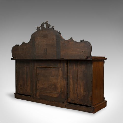 fig 3. Large Antique Sideboard, English, Victorian, Mahogany, Dresser, Circa 1850