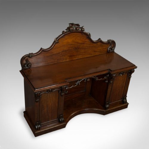 fig 5. Large Antique Sideboard, English, Victorian, Mahogany, Dresser, Circa 1850