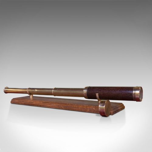 Antique Telescope, English, 3 Draw, Refractor, Silberrad Aldgate, 19th Century