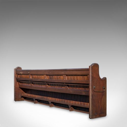 fig 2. Large Antique Pew, 10 feet, English, Pitch Pine, Bench Seat, 7-8, 19th Century