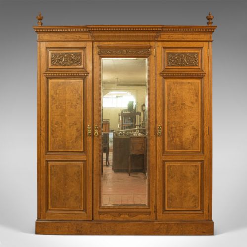 fig 1. Antique Triple Wardrobe, Scottish, Oak, Compactum, Victorian, Circa 1870