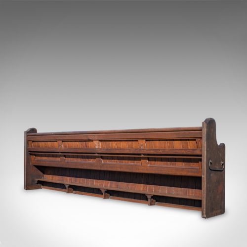 fig 3. Large 10 foot Antique Pew, English, Pitch Pine, Bench, Seat, 7-8, Victorian