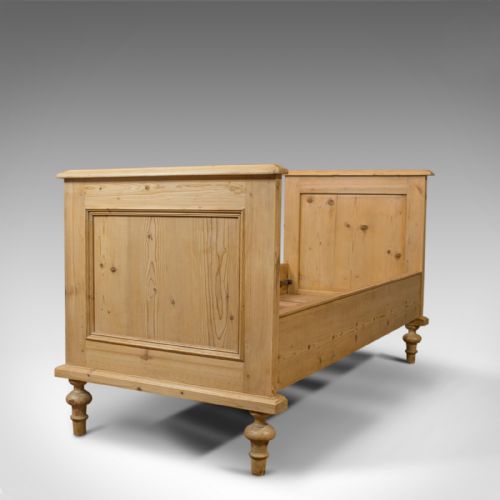 fig 4. Antique Bed Frame, English, Victorian, Pine, Bedstead, Late 19th Century, C.1900