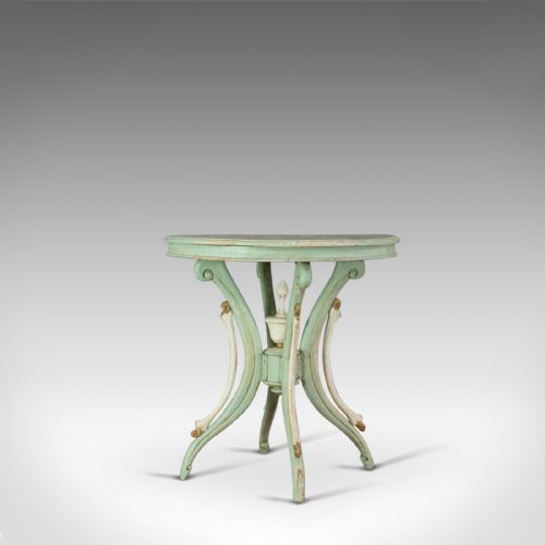 Antique Side Table, French, Painted, Pine, Cafe, Lamp, Occasional, Circa 1890