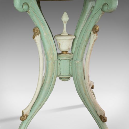 fig 1. Antique Side Table, French, Painted, Pine, Cafe, Lamp, Occasional, Circa 1890