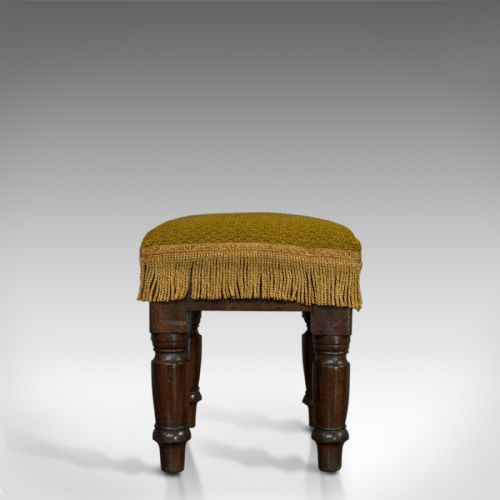 fig 2. Antique Footstool, English, Mahogany, Stool, Upholstered, Victorian, Circa 1880