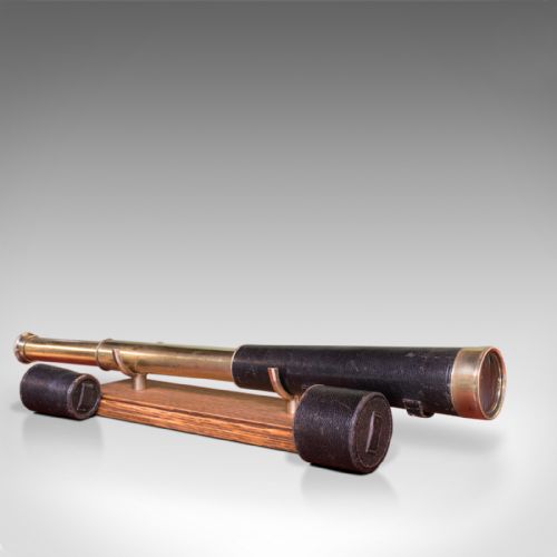 fig 1. Antique Telescope, Regency, Baker of London, Two Draw Refractor, Circa 1920