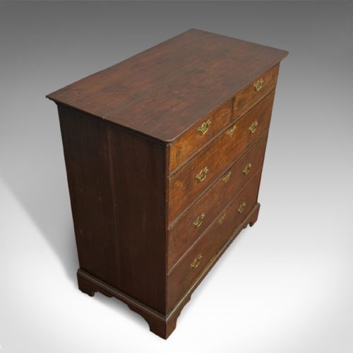 fig 4. Antique Chest of Drawers, English, Oak, Bedroom, Tallboy, Georgian, Circa 1790