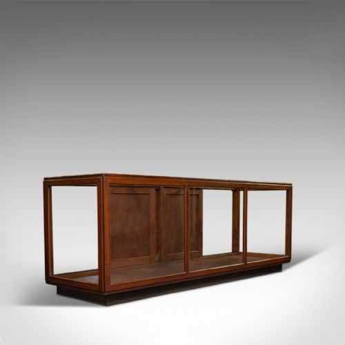 fig 1. Large Antique Display Cabinet, English, Pine, Showcase, Edwardian, Circa 1910