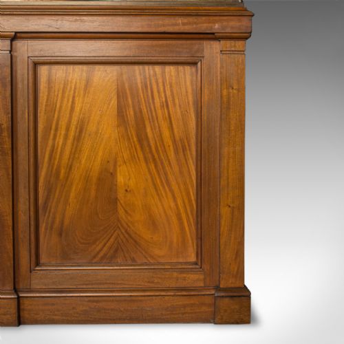 fig 3. Antique Showcase Cabinet, English, Walnut, Bronze, Display, Museum, Circa 1900