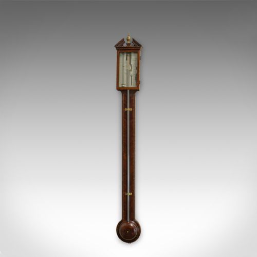 Antique Stick Barometer, English, Mahogany, Torre and Co, London, Circa 1850
