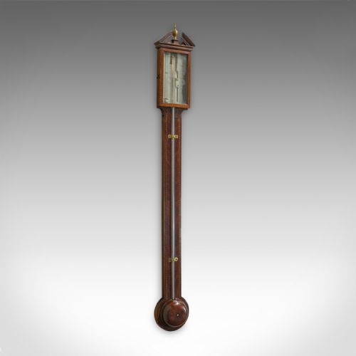 fig 1. Antique Stick Barometer, English, Mahogany, Torre and Co, London, Circa 1850