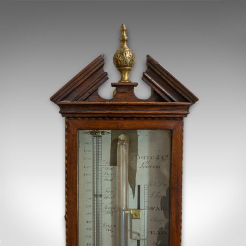 fig 2. Antique Stick Barometer, English, Mahogany, Torre and Co, London, Circa 1850