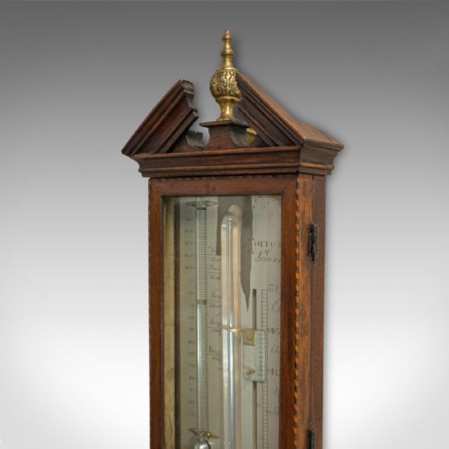 fig 3. Antique Stick Barometer, English, Mahogany, Torre and Co, London, Circa 1850