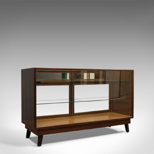 Antique Shopfitting Display Cabinet, English, Mahogany, Oak, Showcase, Edwardian