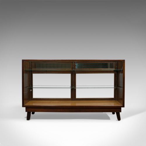 fig 1. Antique Shopfitting Display Cabinet, English, Mahogany, Oak, Showcase, Edwardian