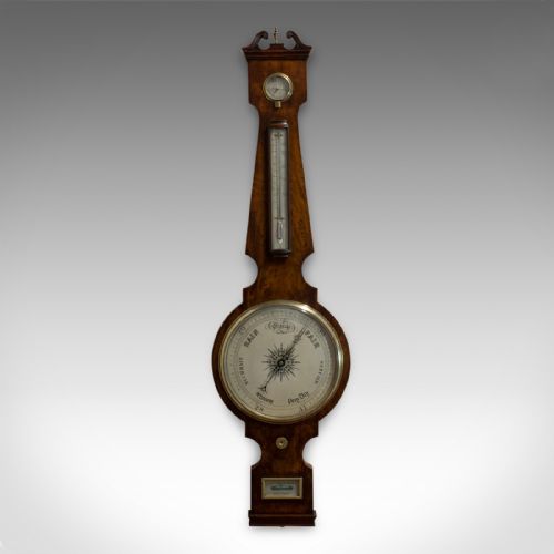 Antique Banjo Barometer, English, Mahogany, John Sowter, Oxford, Victorian