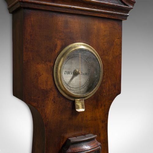 fig 3. Antique Banjo Barometer, English, Mahogany, John Sowter, Oxford, Victorian