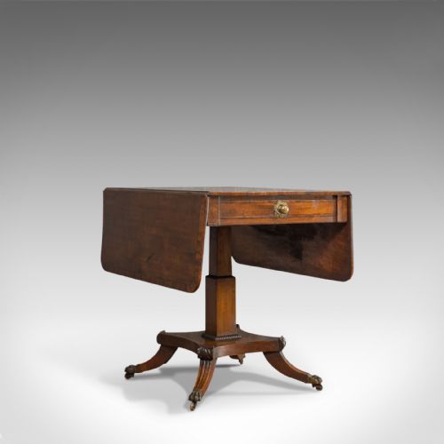 fig 1. Antique Pembroke Table, English, Mahogany, Drop Leaf, Occasional, Regency