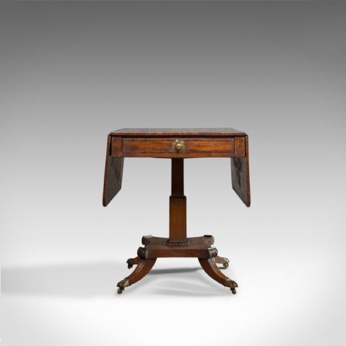 fig 2. Antique Pembroke Table, English, Mahogany, Drop Leaf, Occasional, Regency