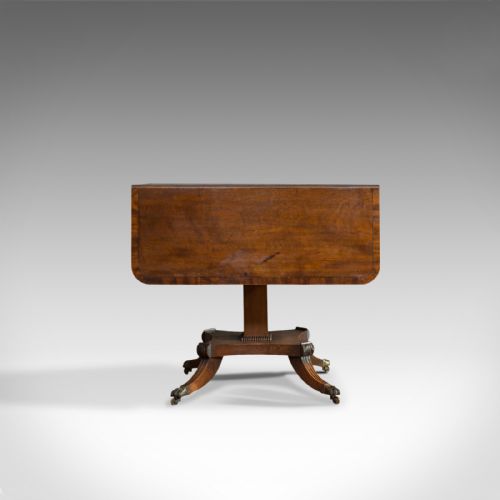 fig 3. Antique Pembroke Table, English, Mahogany, Drop Leaf, Occasional, Regency