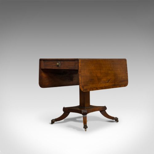 fig 4. Antique Pembroke Table, English, Mahogany, Drop Leaf, Occasional, Regency
