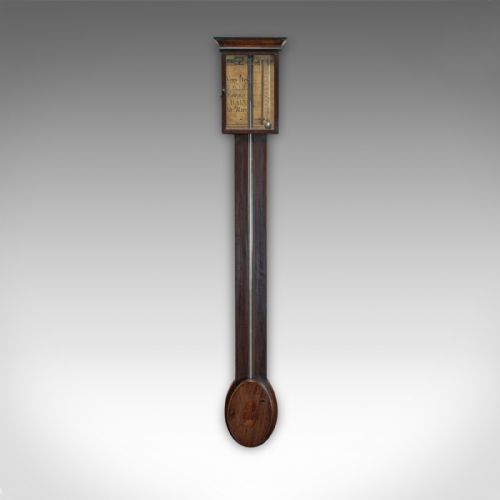 Antique Stick Barometer, English, Mahogany, Charles Howarth, Halifax, Victorian
