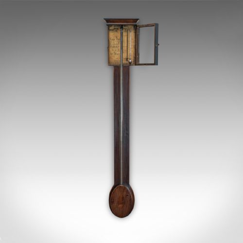 fig 1. Antique Stick Barometer, English, Mahogany, Charles Howarth, Halifax, Victorian